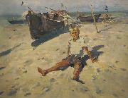 unknow artist Russov-Lev-Boy-and-Sea-rus13bw painting